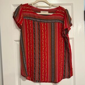 Loft short sleeve patterned blouse